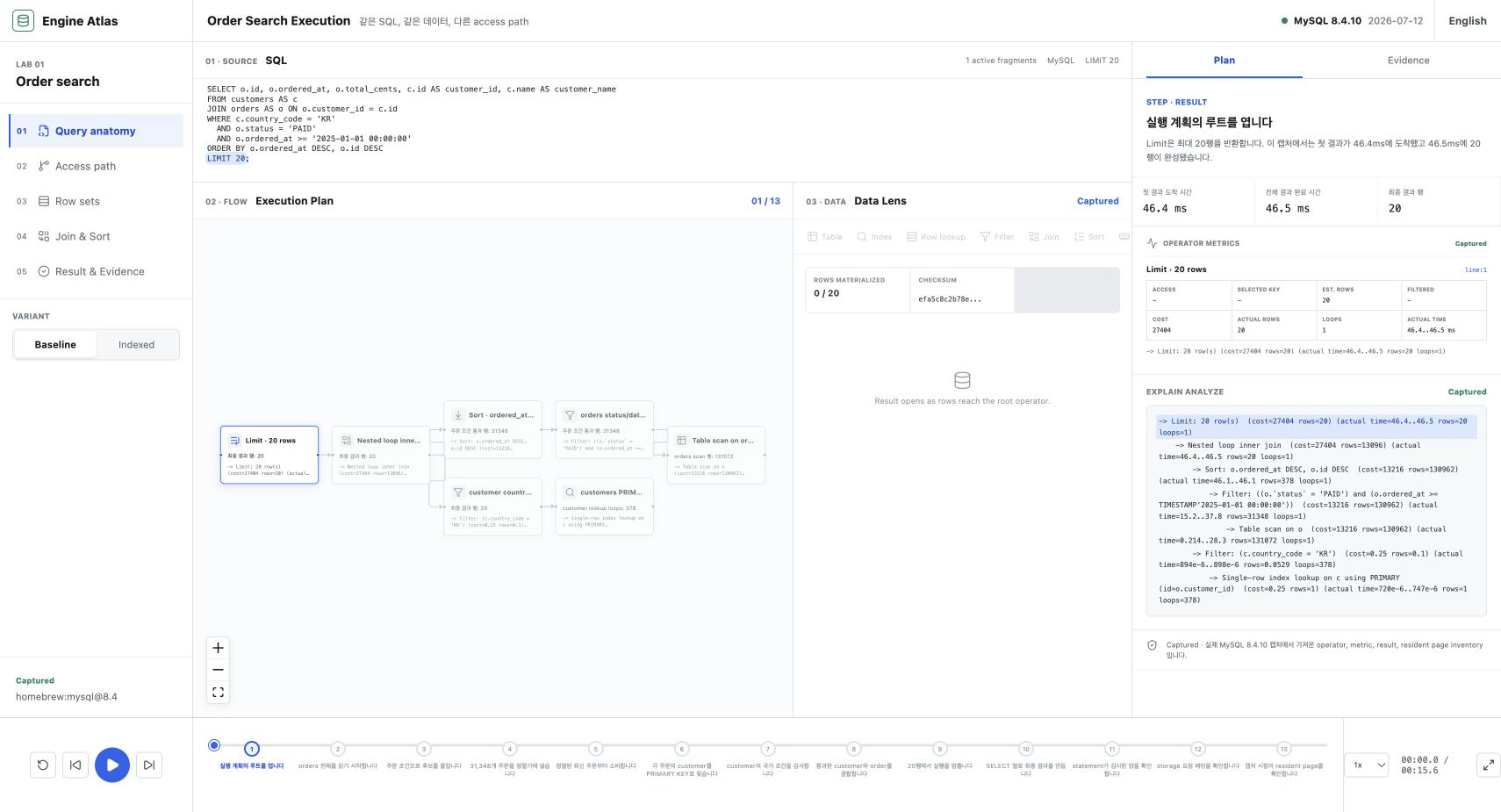 Order Search Execution workbench